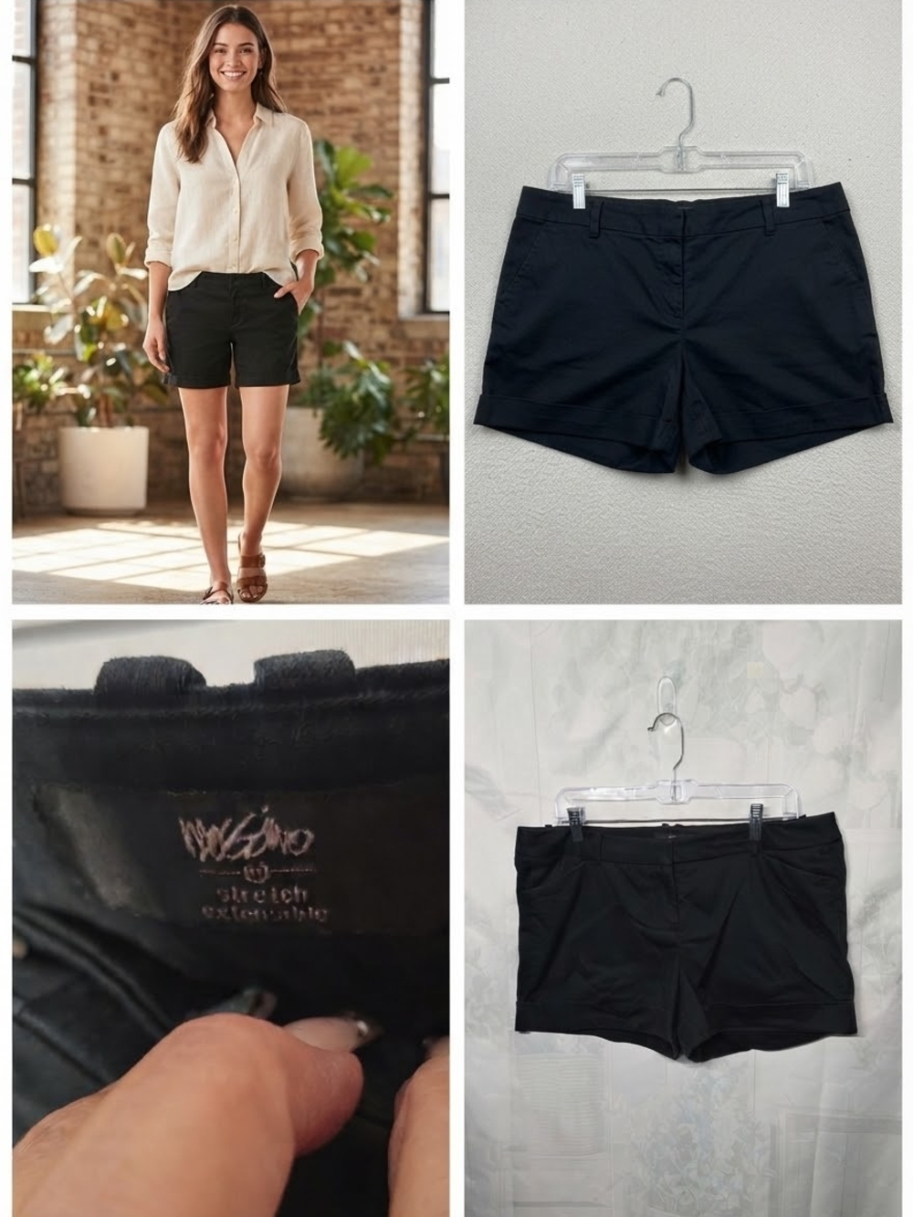 Mossimo black cuffed stretch utility shorts